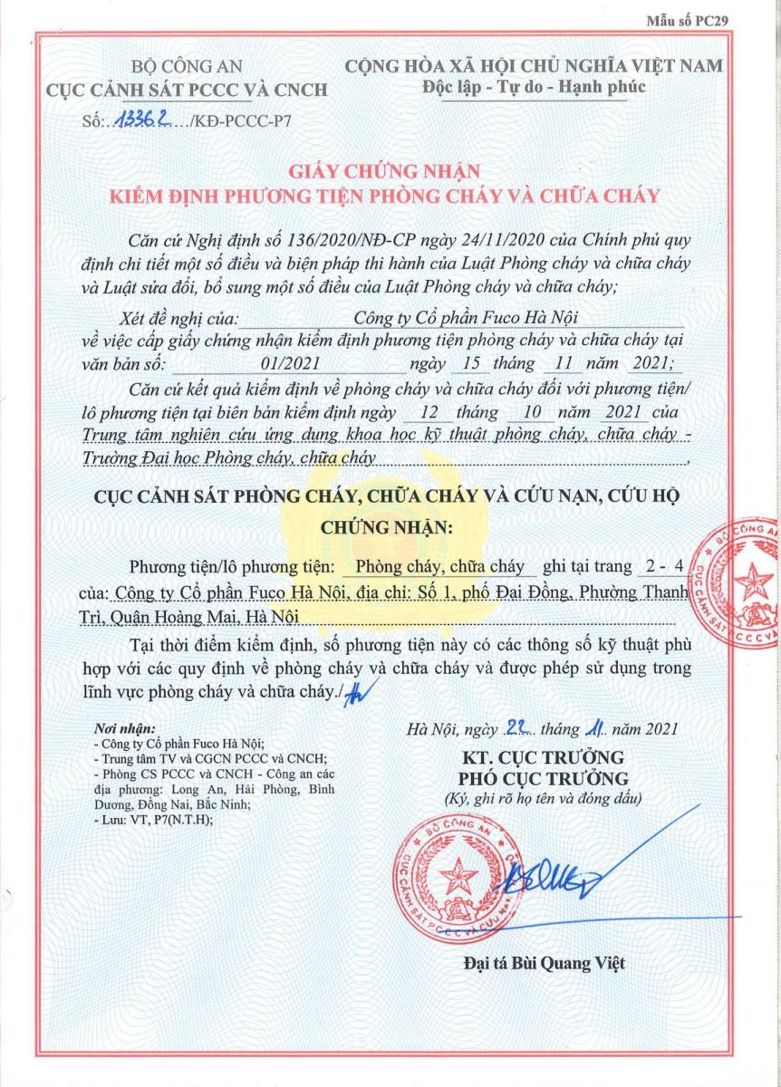 chứng chỉ ngăn cháy, cửa cuốn năm 2021