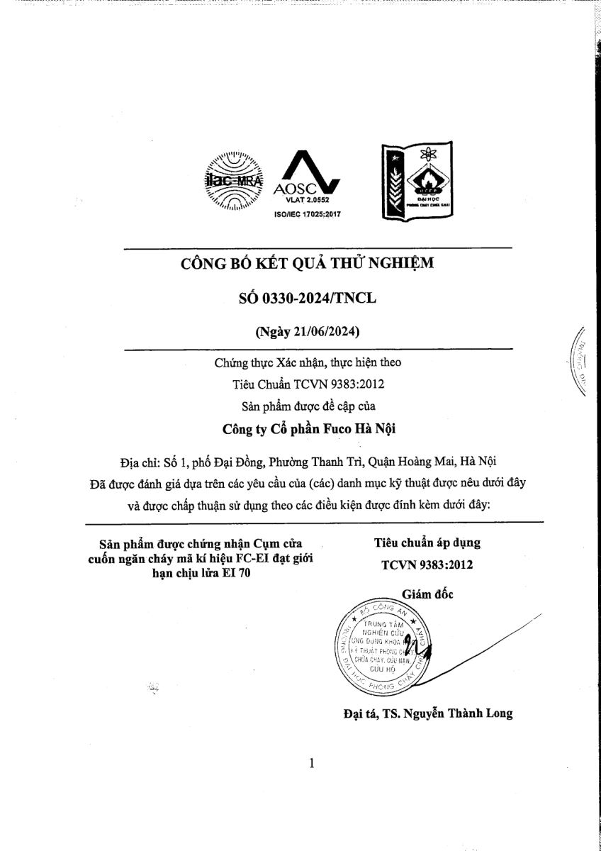 Cửa cuốn ngăn cháy, chống cháy cách nhiệt EI, Fuco, cửa cuốn chống cháy EI, như cửa cuốn ngăn cháy
