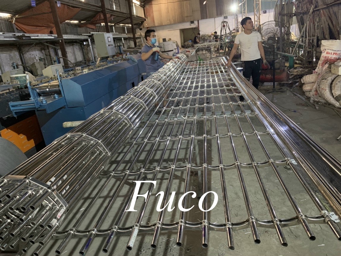 Cửa cuốn song ngang ống tròn 19 và phi 21, INOX 201 và INOX 304