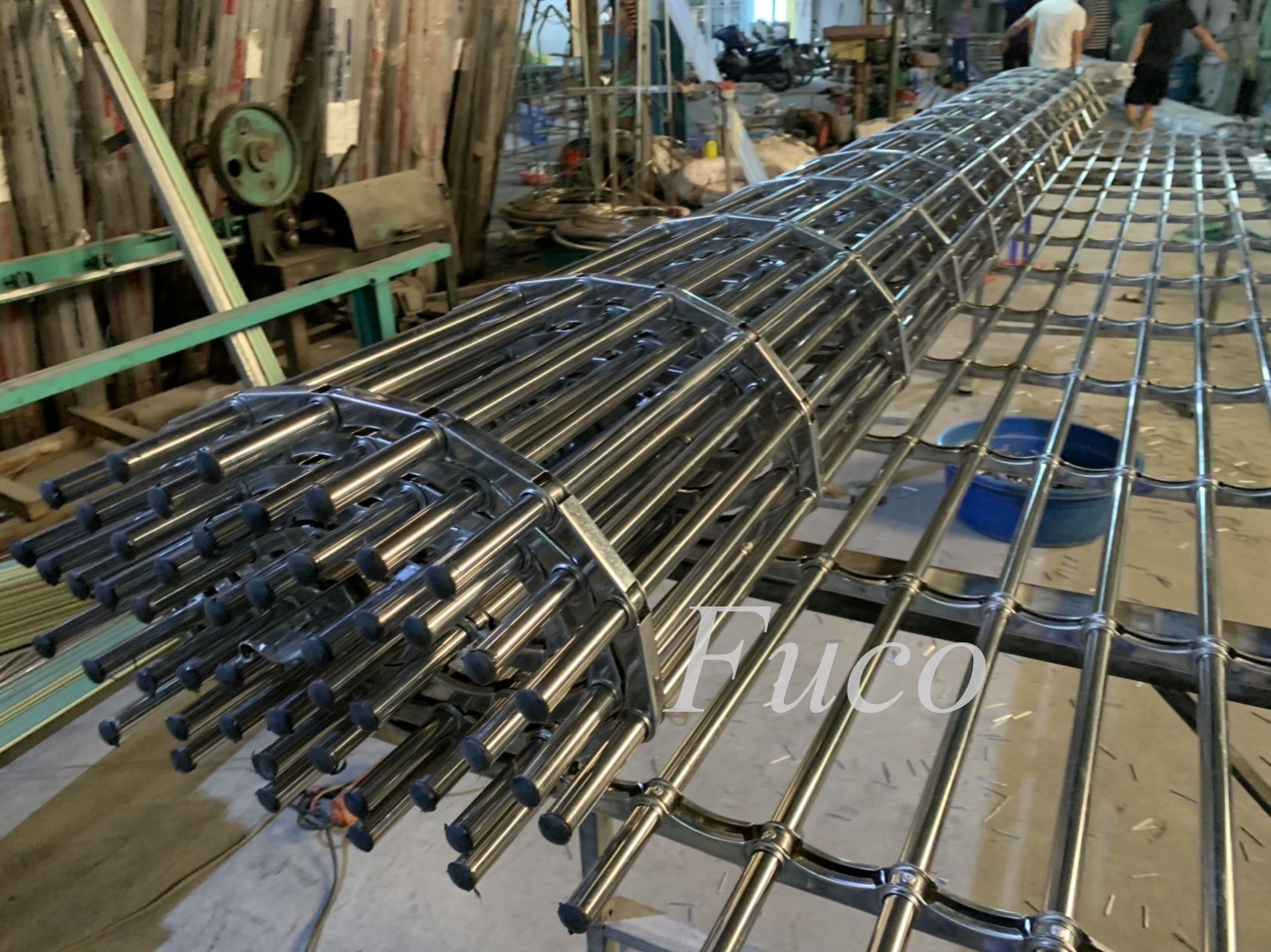 Cửa cuốn song ngang ống tròn 19 và phi 21, INOX 201 và INOX 304